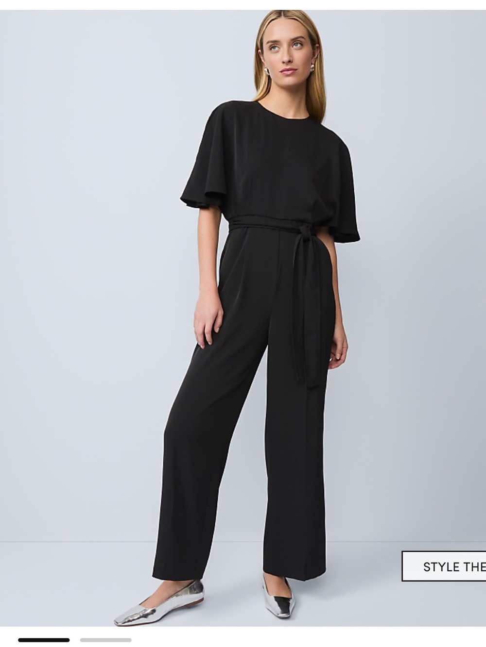 Ann Taylor Belted Wide-Leg Jumpsuit